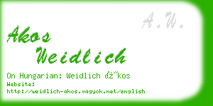 akos weidlich business card